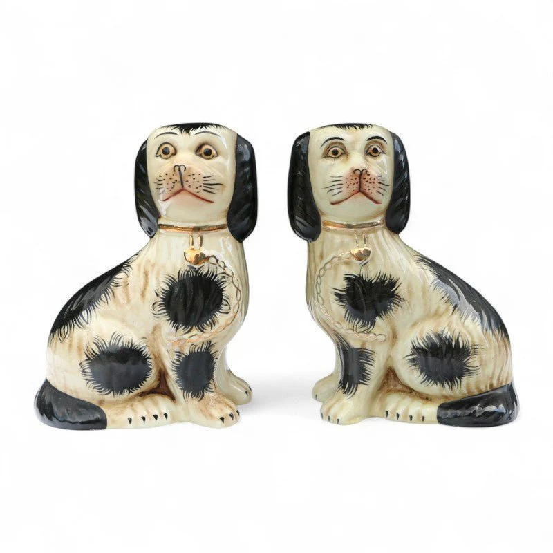 Staffordshire Dog Pair – Black and White - Image 3