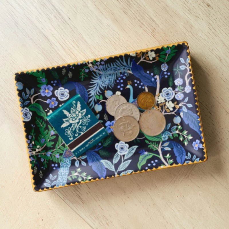 Peacock Porcelain Catchall Tray